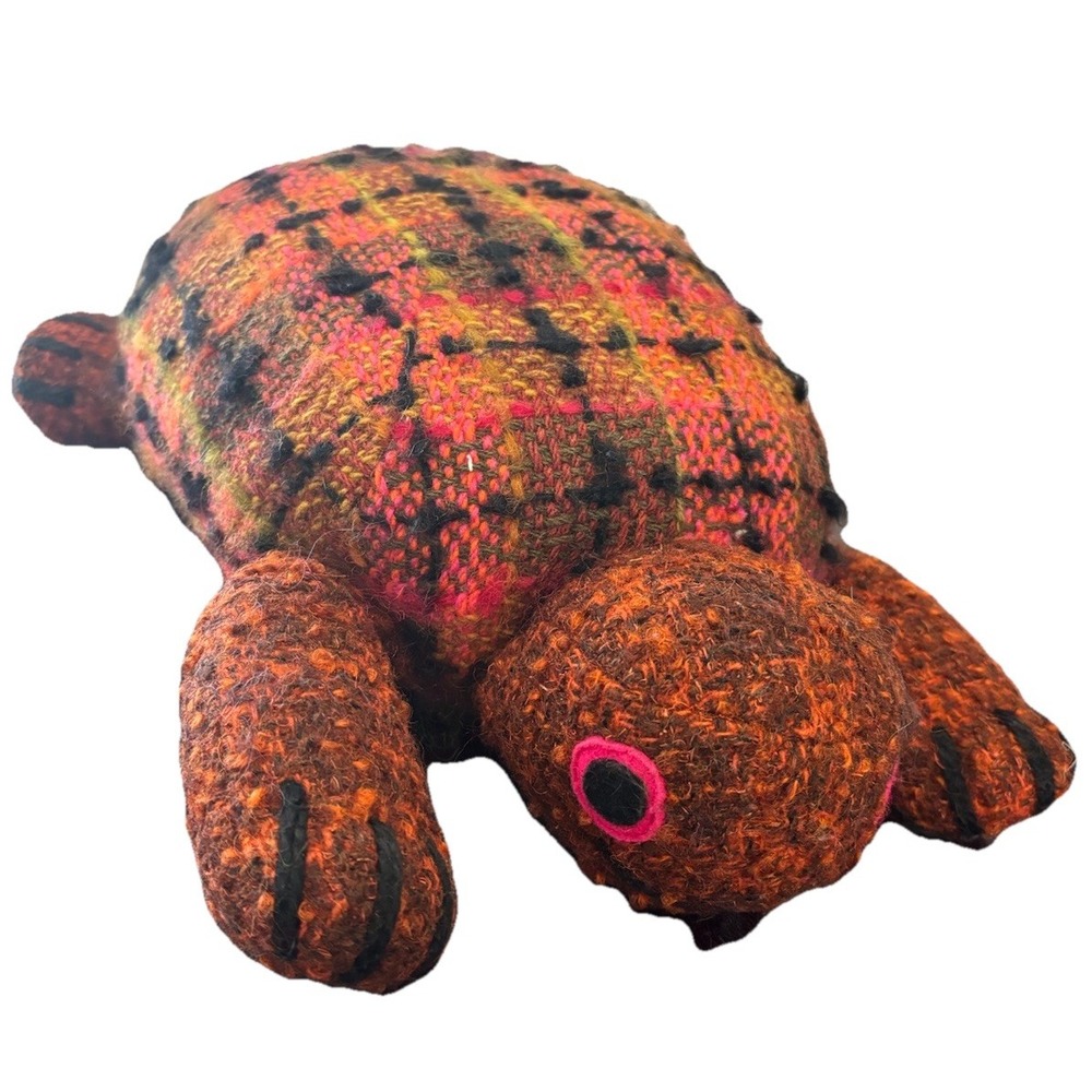 BRENDATOYS Vintage Turtle Stuffed Animal England Made Tweed Rare